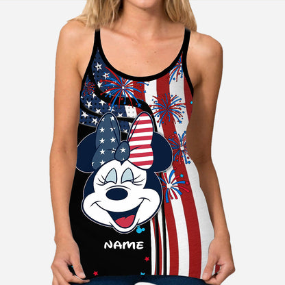 July Mouse - Personalized Mouse Cross Tank Top and Leggings