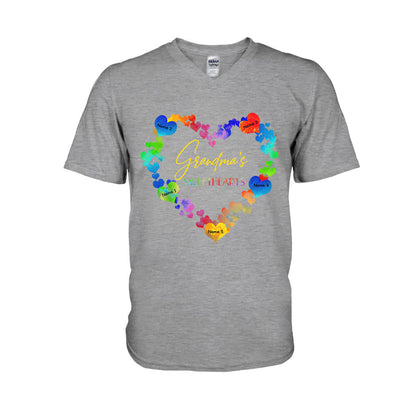 Grandma's Sweethearts - Personalized Valentine Grandma T-shirt and Hoodie