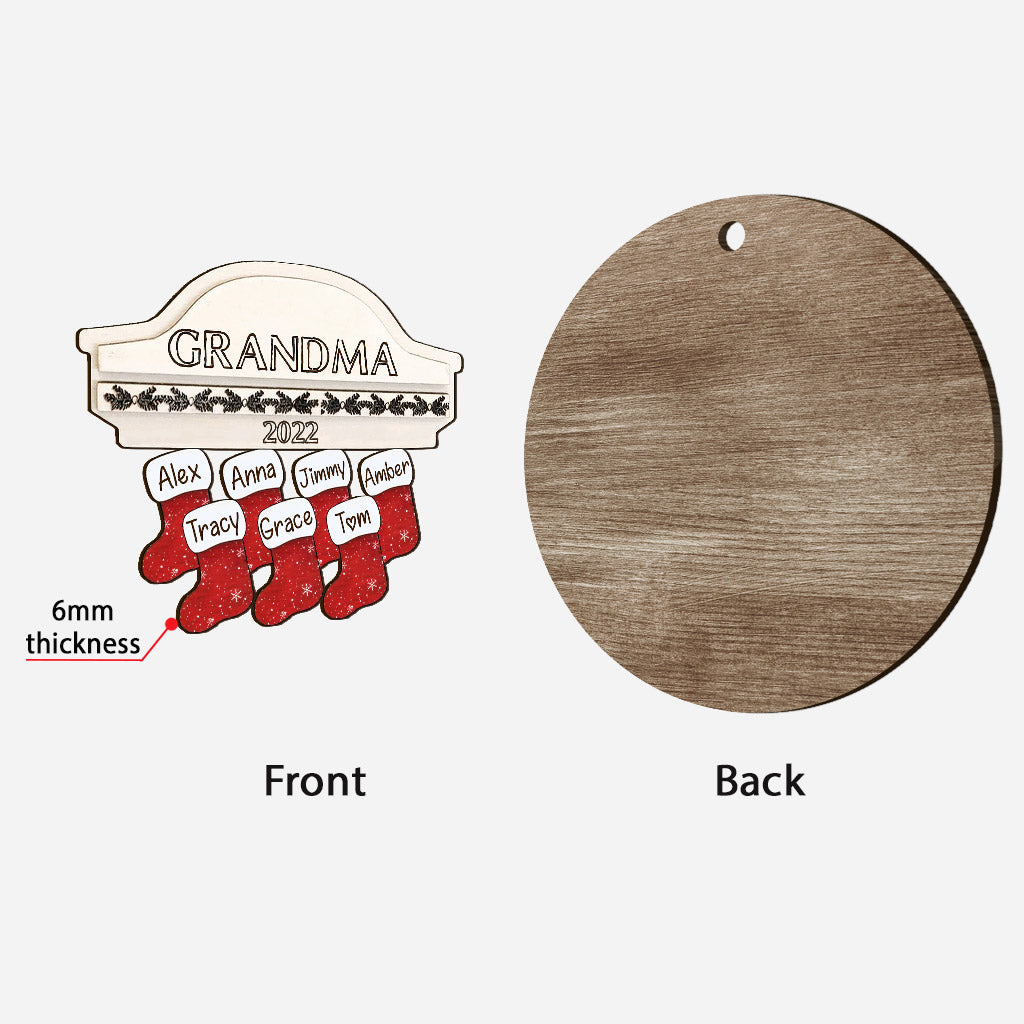 Love Grandma - Personalized Christmas Grandma Layered Wood Ornament