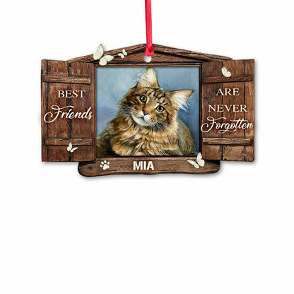 No Longer By Our Side - Personalized Christmas Cat Ornament (Printed On Both Sides)
