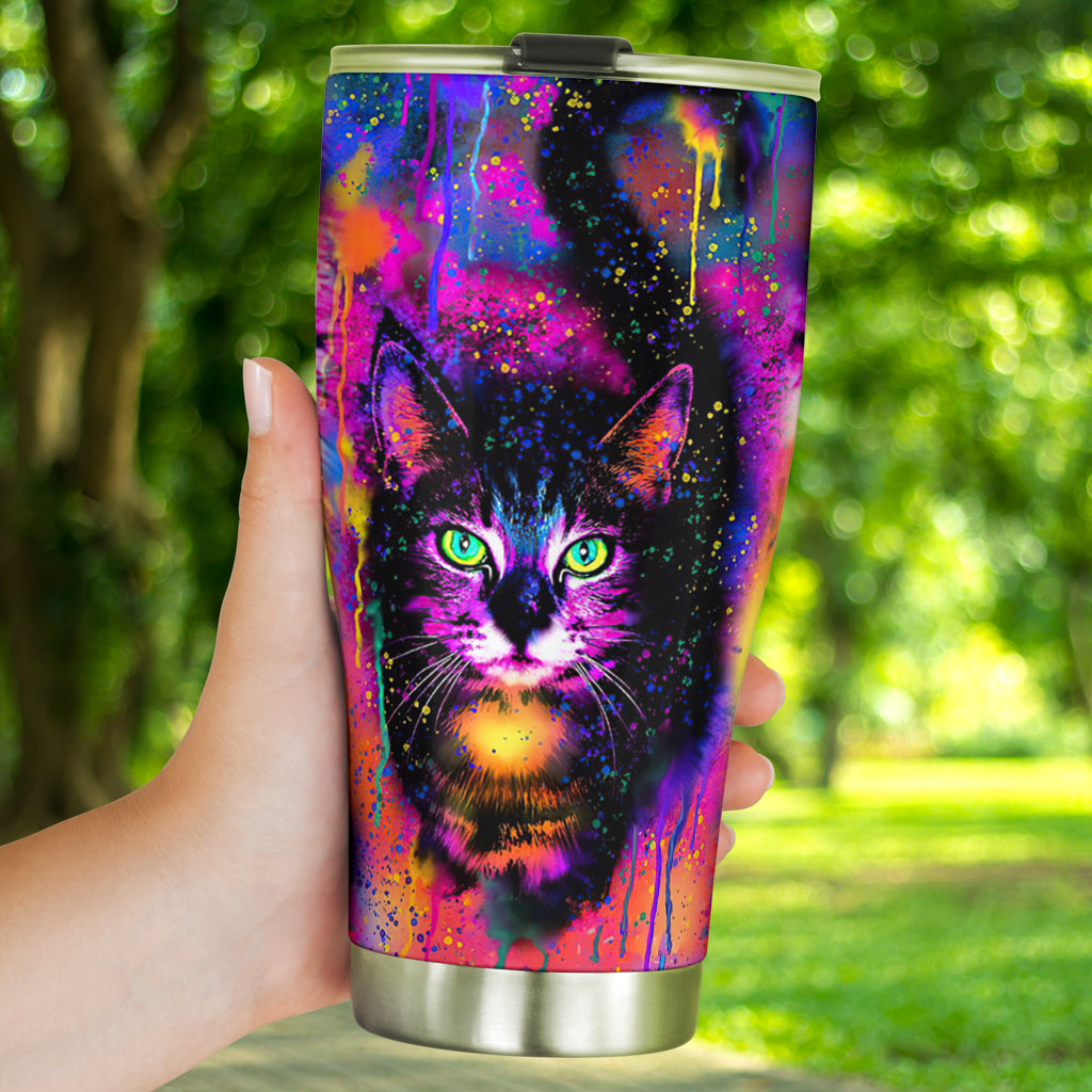 Dripping Rainbow - Cat Tumbler 0622