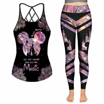 We're Never Too Old For Magic - Personalized Mouse Cross Tank Top and Leggings