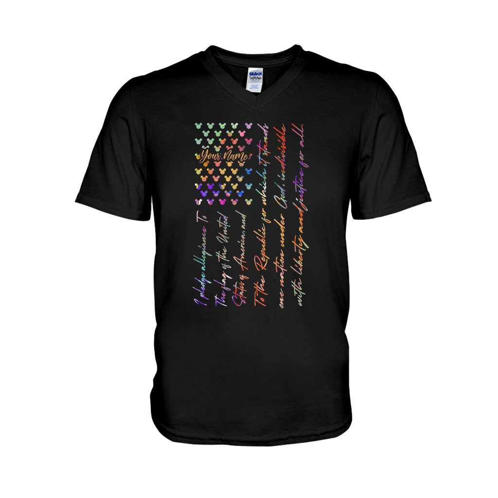 Mouse Ears Pledge Of Allegiance - Personalized Independence Day T-shirt and Hoodie