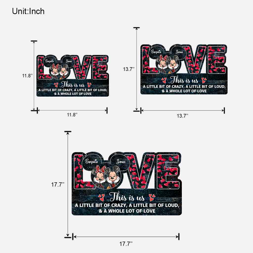 This Is Us - Personalized Couple Mouse Wood Sign