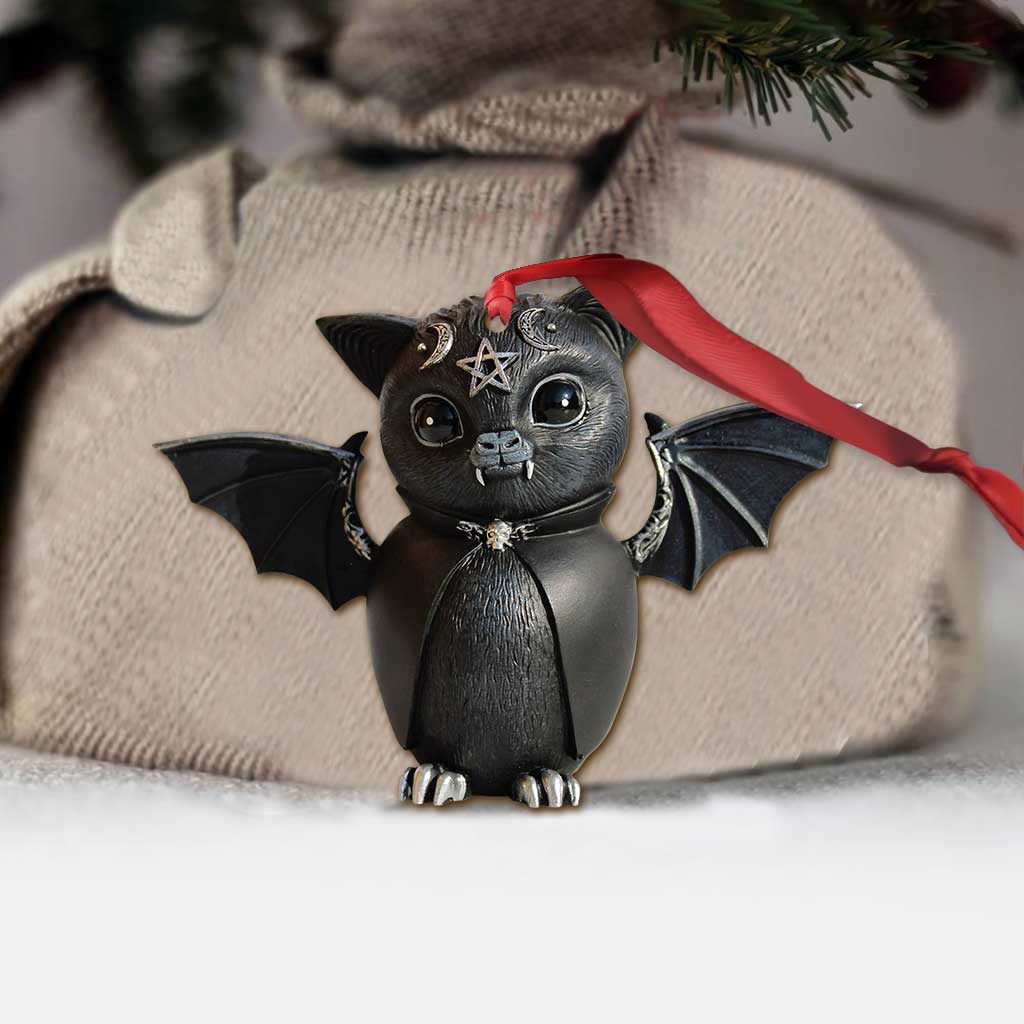 Gothic Bat Moon - Halloween Witch Ornament (Printed On Both Sides)