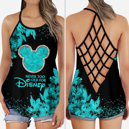 Never Too Old For Disney - Mouse Cross Tank Top and Leggings