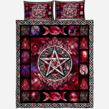 Witch Vibe Red Pentagram - Quilt Set