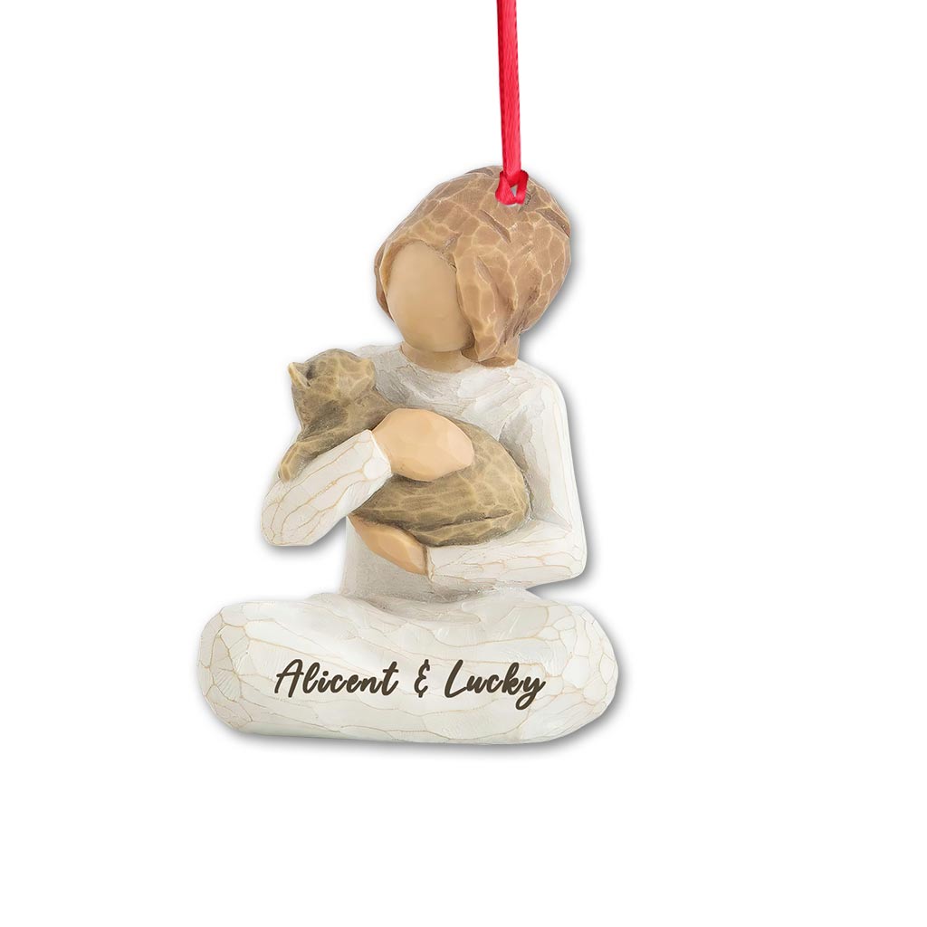 Best Cat Mom Ever - Personalized Christmas Cat Ornament With 3D Pattern Print (Printed On Both Sides)