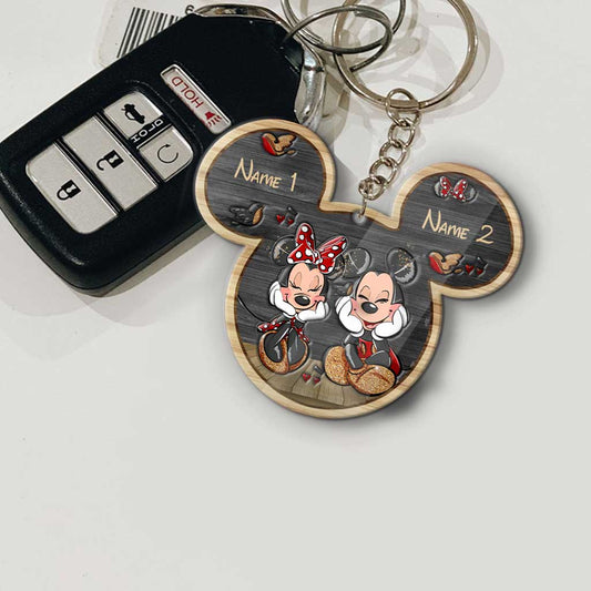 Wherever You Go Come Back To Me - Personalized Mouse Keychain (Printed On Both Sides)