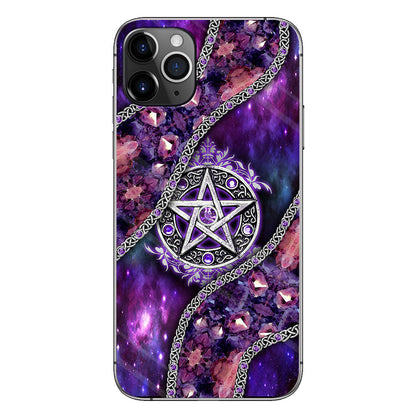 Witch Vibes Purple Pentagram 3D Pattern Printed Phone Case