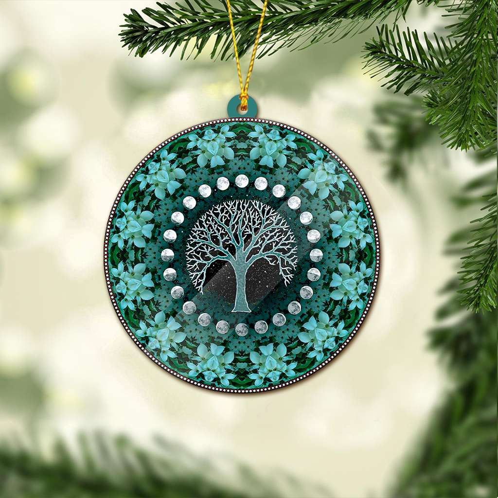 Winter Solstice Tree & Moon Phases - Witch Ornament (Printed On Both Sides) 1022