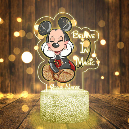 Believe In Magic Mouse Ears - Personalized Shaped Plaque Light Base
