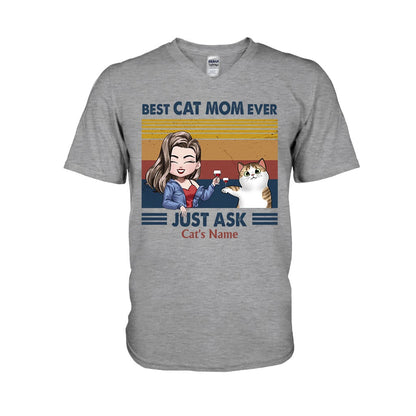 Best Cat Mom Ever - Personalized Cat T-shirt and Hoodie