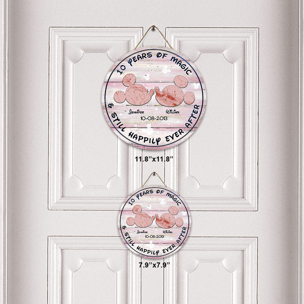 Years Of Magic - Personalized Mouse Round Wood Sign