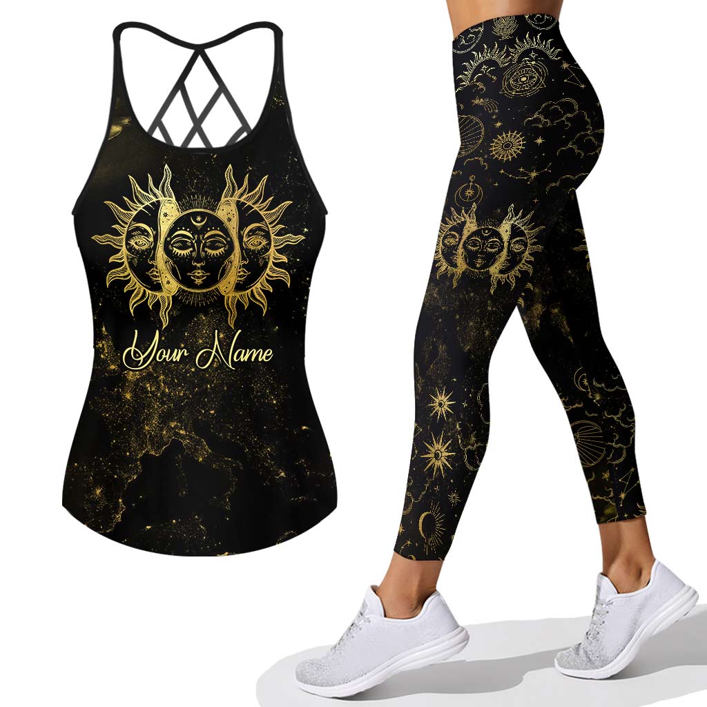 Wicca Symbol - Personalized Witch Cross Tank Top and Leggings