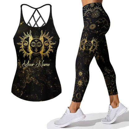 Wicca Symbol - Personalized Witch Cross Tank Top and Leggings
