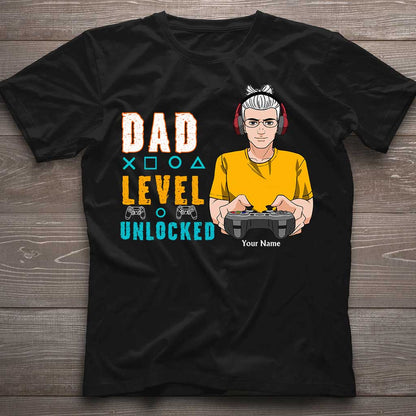 Dad Level Unlocked - Personalized Father's Day T-shirt and Hoodie
