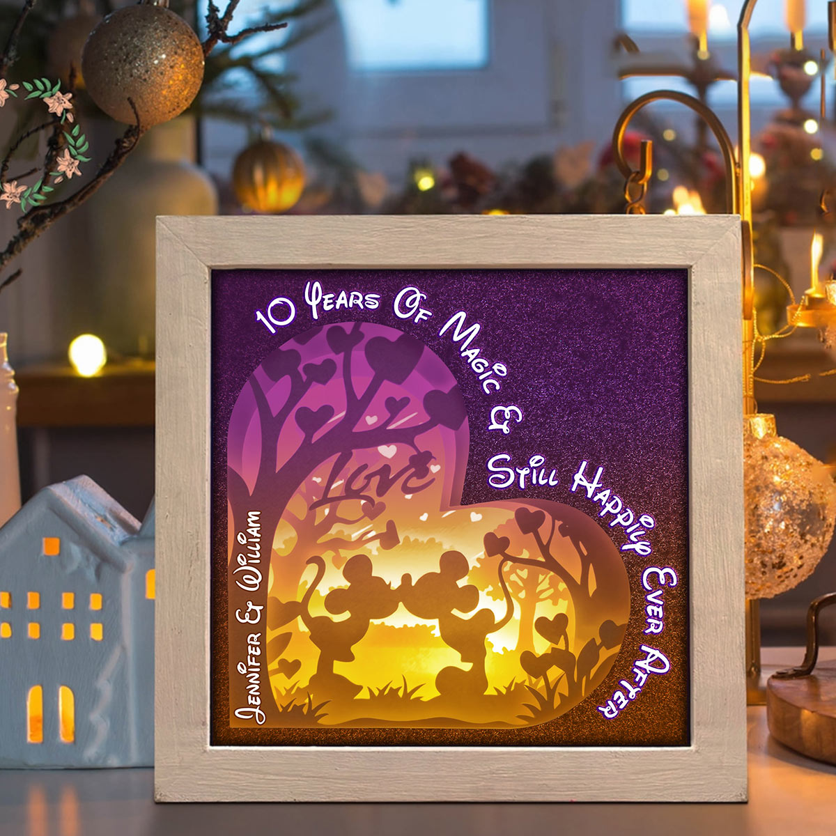 A Magic Couple - Personalized Mouse Light Shadow Box