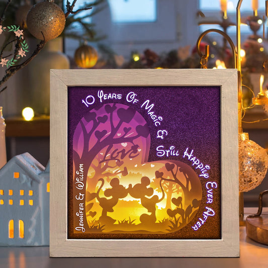A Magic Couple - Personalized Mouse Light Shadow Box