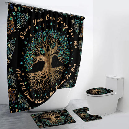 Sure You Can Pray For Me And I'll Dance Naked In The Forest For You - Witch Bathroom Curtain & Mats Set