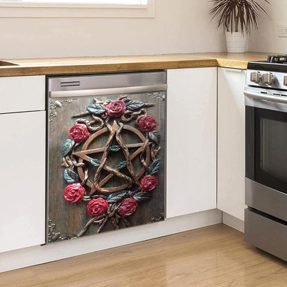 Mystic House Rose Pentacle - Witch Dishwasher Cover