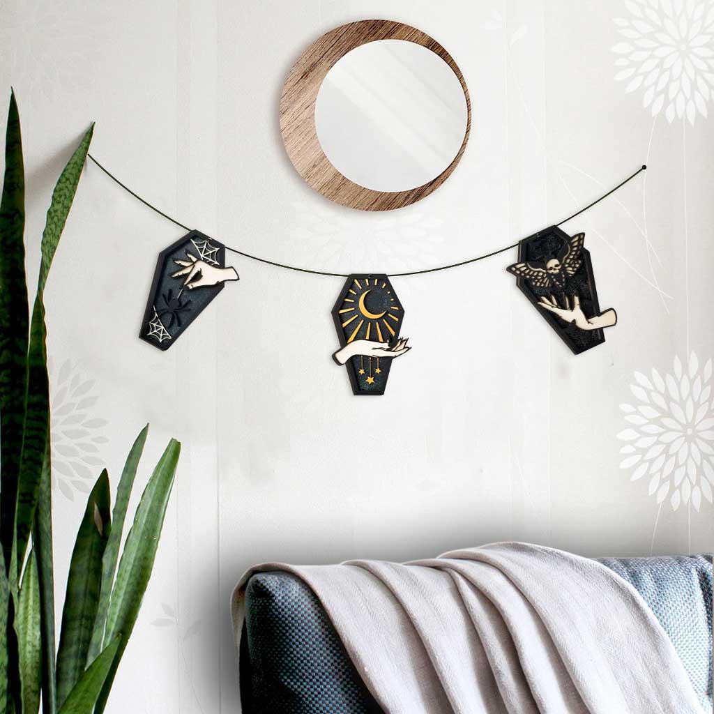 Coffin Garland - Halloween Witch 3 Pieces Garland