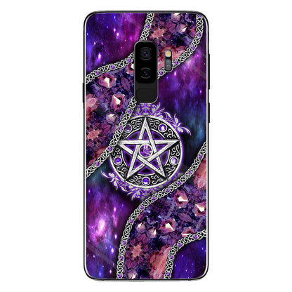 Witch Vibes Purple Pentagram 3D Pattern Printed Phone Case