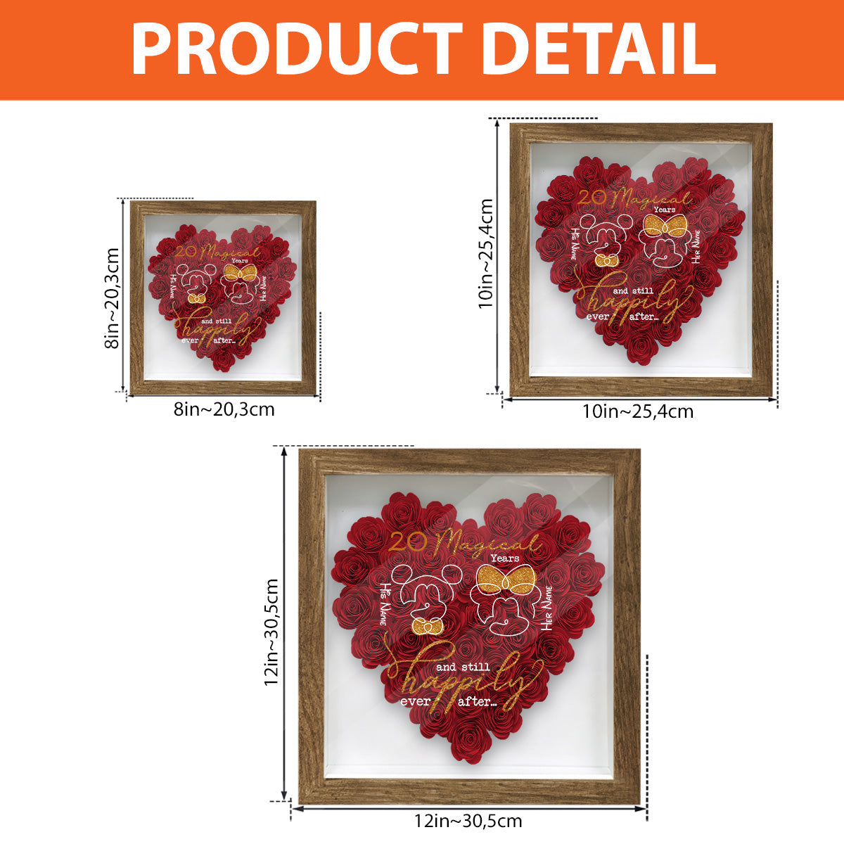 Years Of Magic - Personalized Mouse Flower Shadow Box