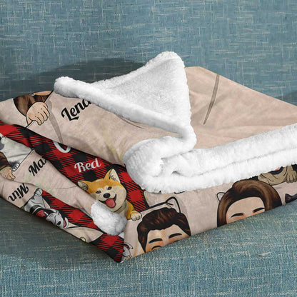You & Me And The Fur Babies - Personalized Couple Blanket