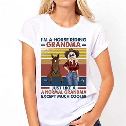 Horse Riding Grandma - Personalized Mother's Day Grandma T-shirt and Hoodie