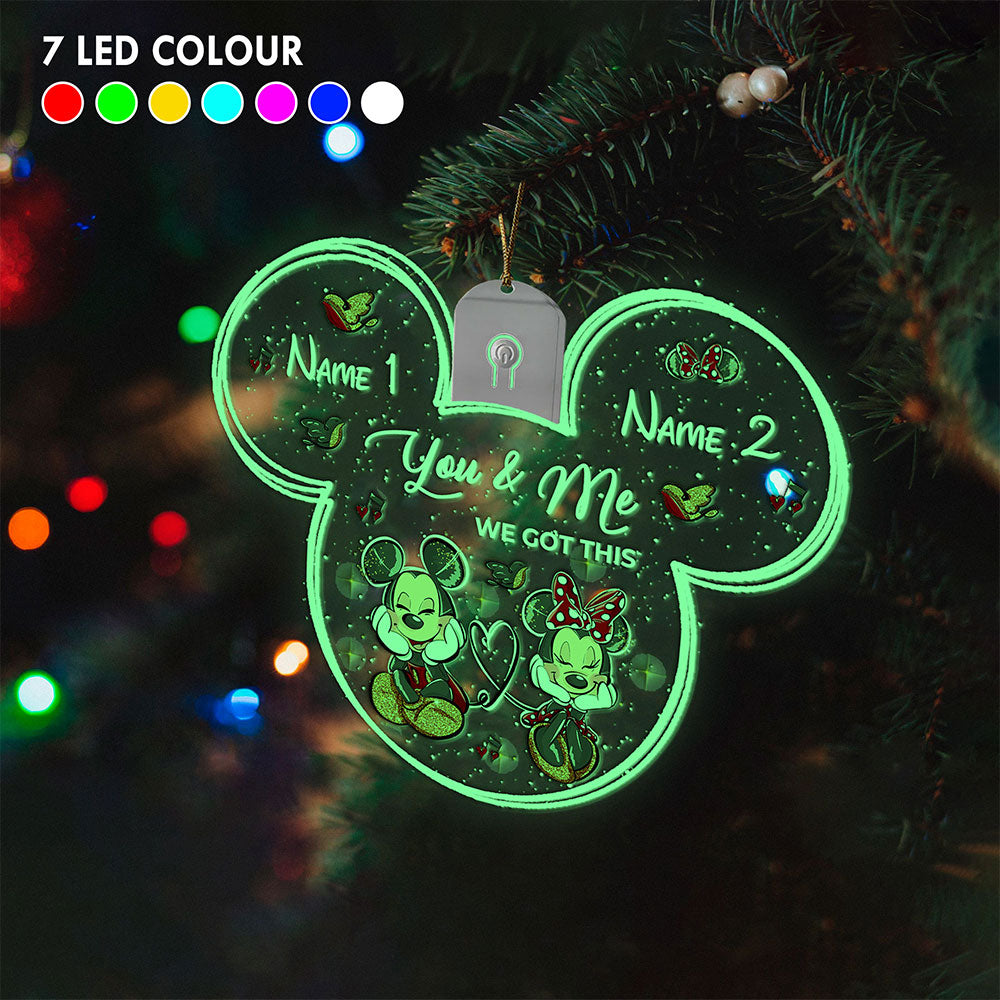 You And Me We Got This - Personalized Christmas Mouse Shaped Led Acrylic Ornament