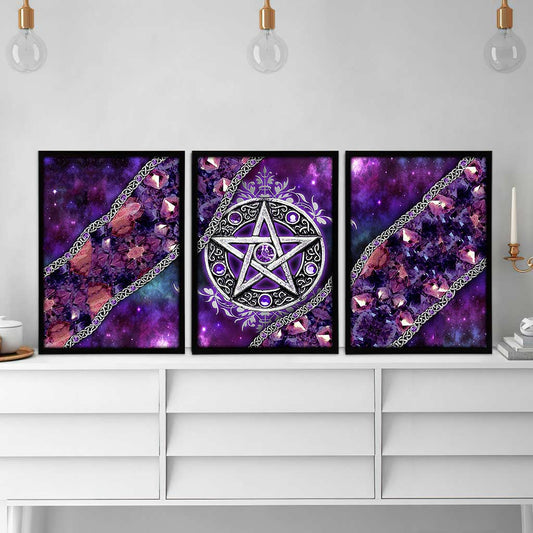 Purple Pentacle Witch Vibes - Poster & Canvas Set