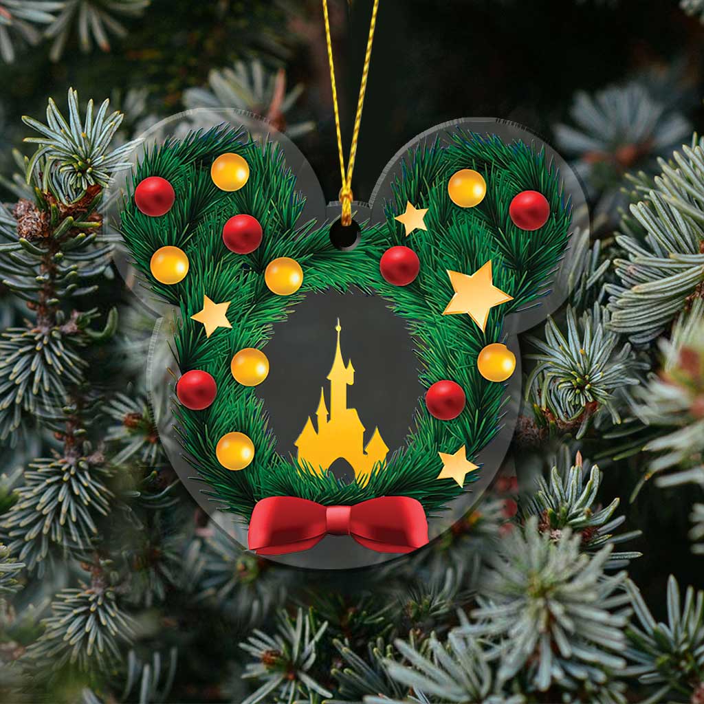 Merry Christmas - Christmas Mouse Transparent Ornament