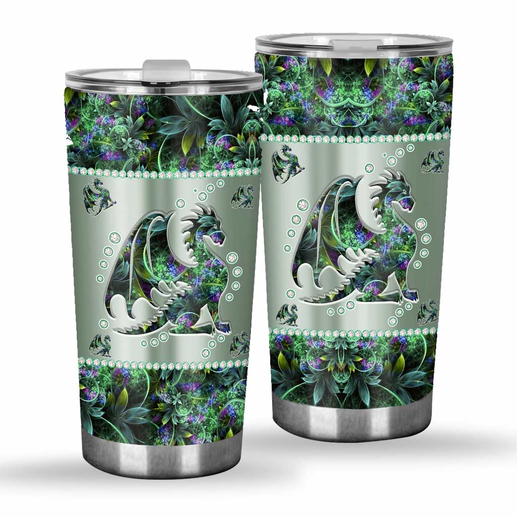 Dragon Tumbler With Metal Pattern Print 0622