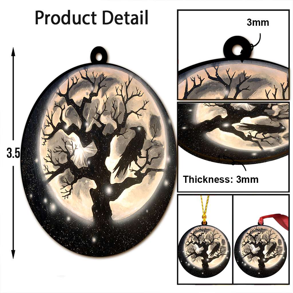 Raven Moon Night - Witch Ornament (Printed On Both Sides) 1022