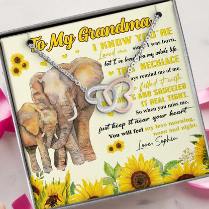 I've Love You My Whole Life - Personalized Mother's Day Grandma Two Hearts Necklace