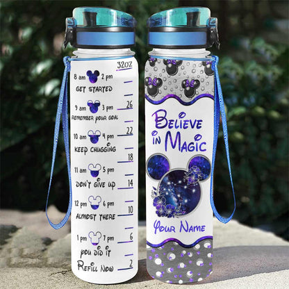 Believe In Magic - Personalized Mouse Water Tracker Bottle