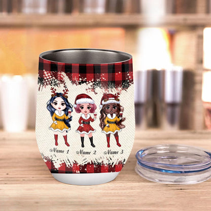 Best Friends Are Hard To Find - Personalized Christmas Bestie Wine Tumbler