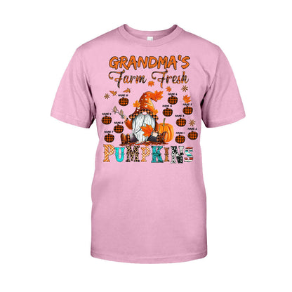 Grandma's Farm Fresh Pumpkin - Personalized Fall Grandma T-shirt And Hoodie