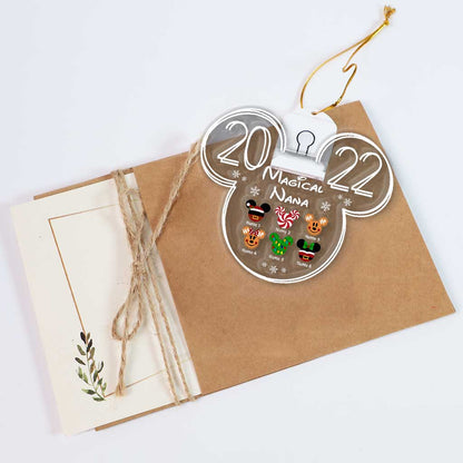 Grandma Mouse - Personalized Christmas Shaped Led Acrylic Ornament