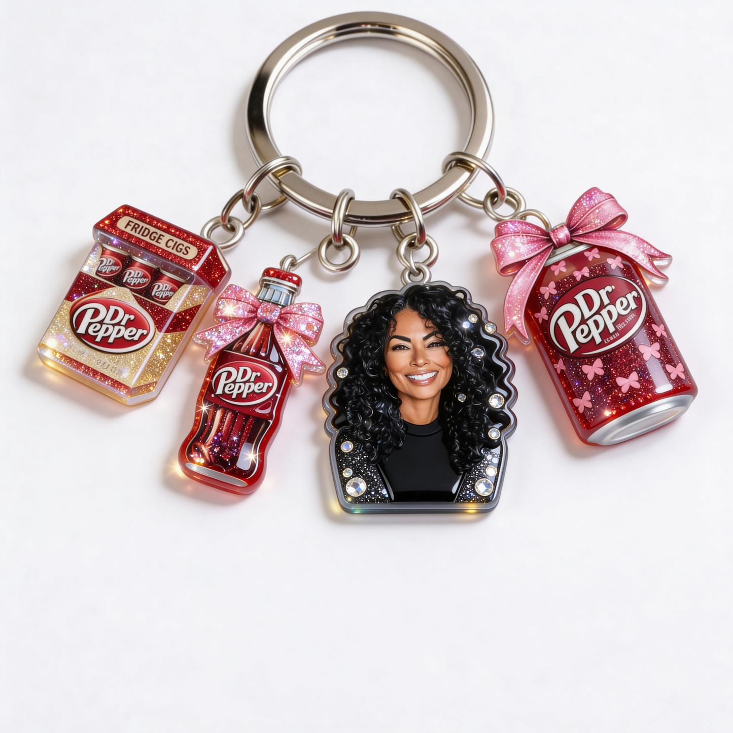 Coquette Dr Pepper Soda Lover - Personalized Texas Drink Premium Keychain With Charms