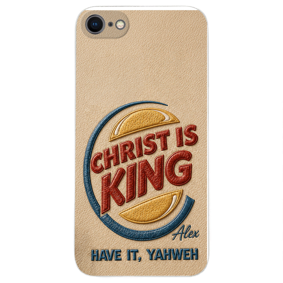 Christ Is King - Personalized Christian Classic Cap & Leather Phone Case