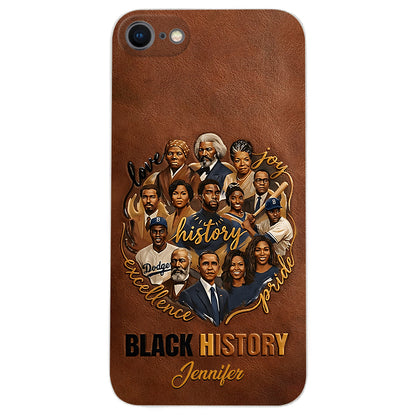 Black Pride - Personalized African American Leather Phone Case