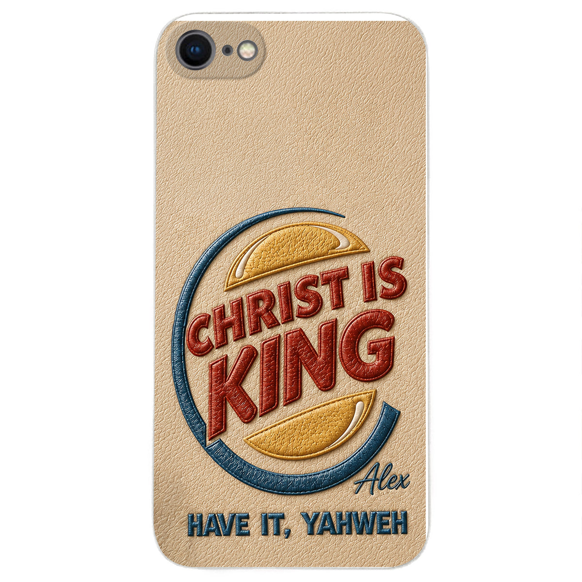 Christ Is King - Personalized Christian Classic Cap & Leather Phone Case