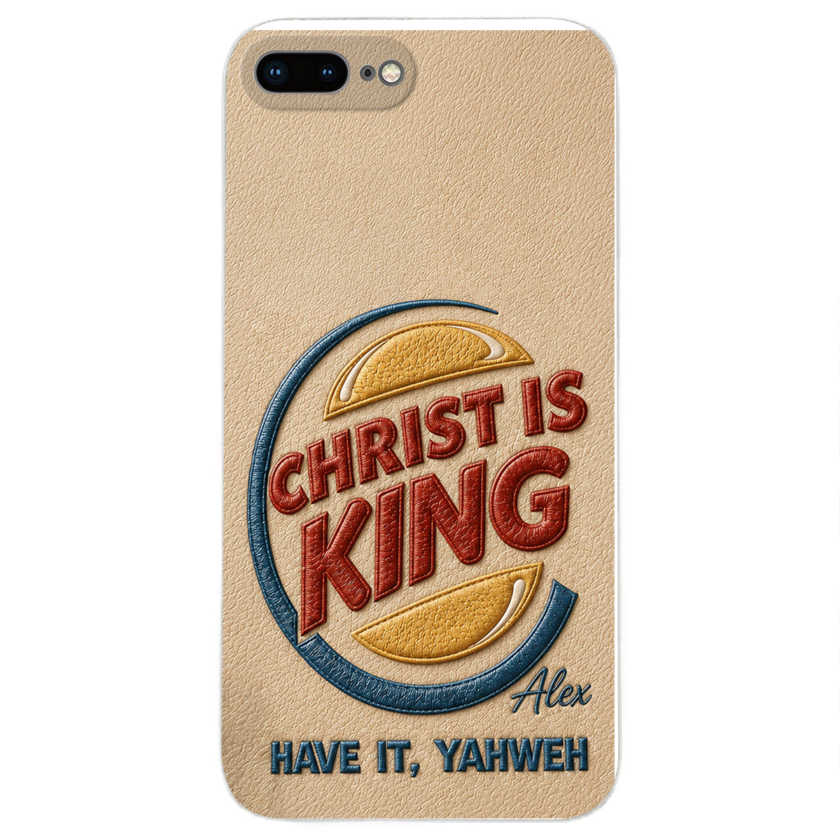 Christ Is King - Personalized Christian Classic Cap & Leather Phone Case