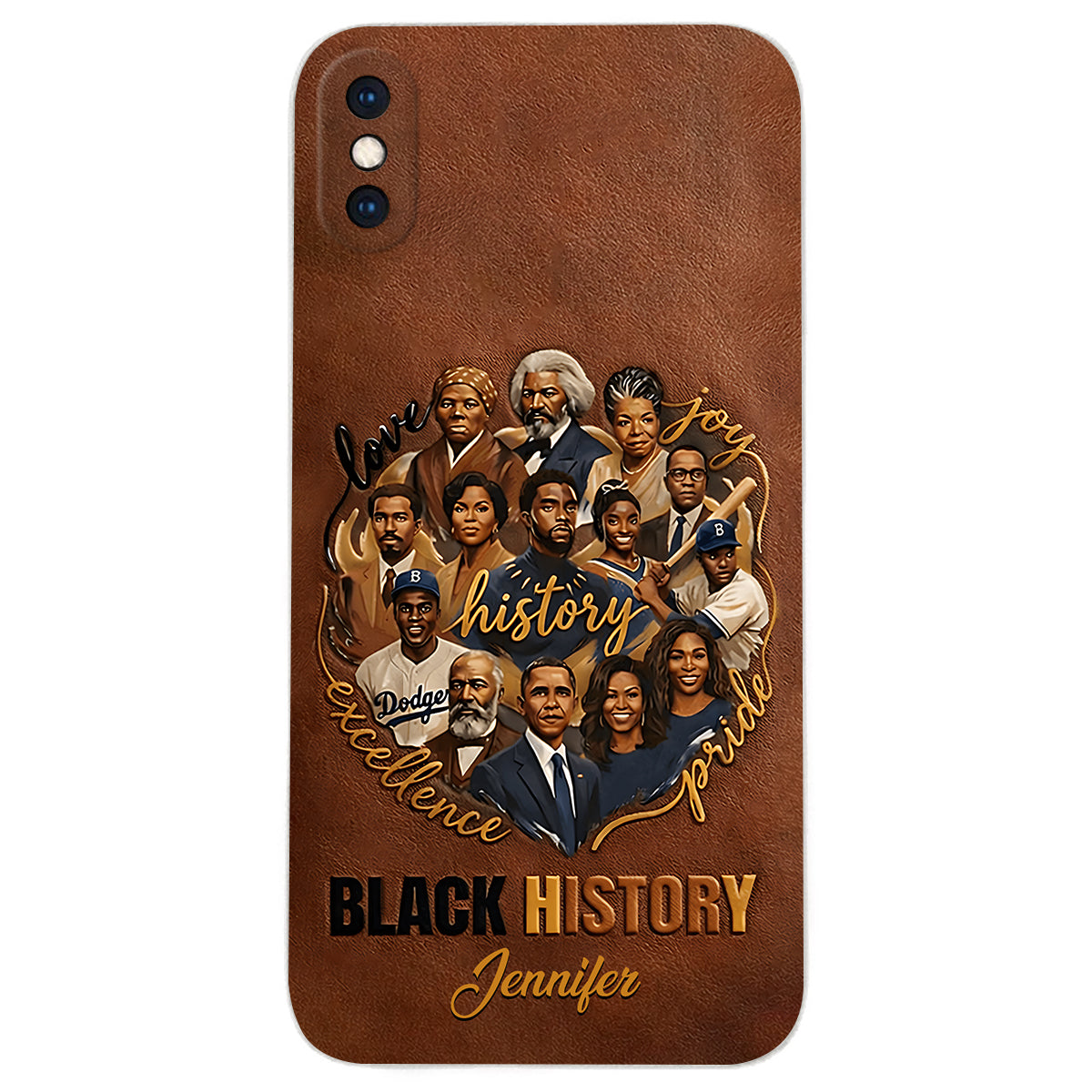 Black Pride - Personalized African American Leather Phone Case