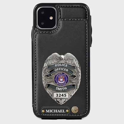 Serve And Protect - Personalized Police Officer Wallet Phone Case