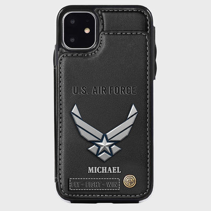 Fly · Fight · Win - Personalized Veteran Wallet Phone Case