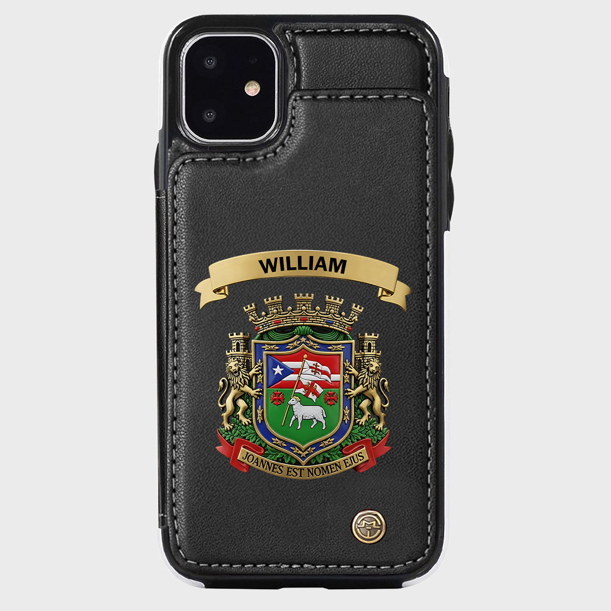 Proud Puerto Rico, Joannes Est Nomen Ejus - Personalized Expats Wallet Phone Case