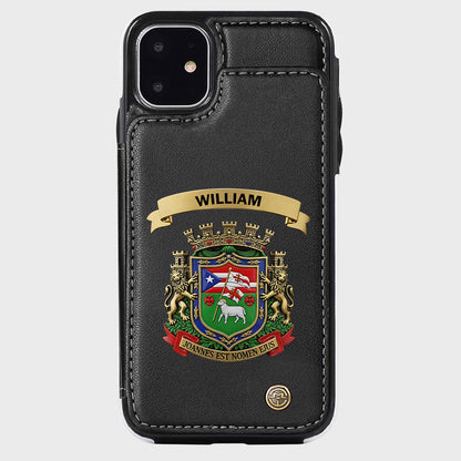 Proud Puerto Rico, Joannes Est Nomen Ejus - Personalized Expats Wallet Phone Case